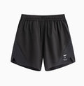 Men's black and blue stretch running shorts with laser punching for athletic training