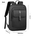 Black urban commuter backpack with Oxford cloth construction for business travel