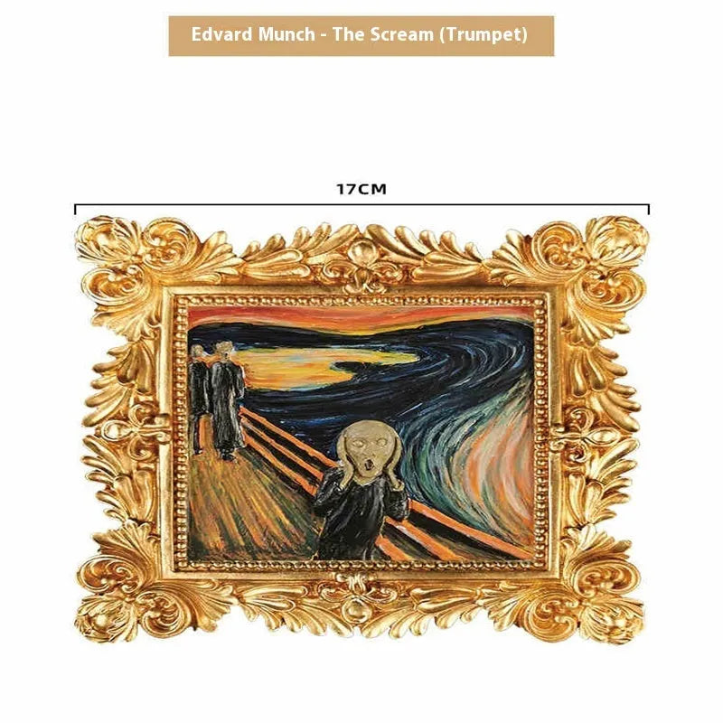 DIY oil painting by numbers kit showing framed Van Gogh Starry Night artwork with brushes and paints