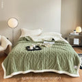 Polyester thermal flannel blanket 180x200cm in tea green colour