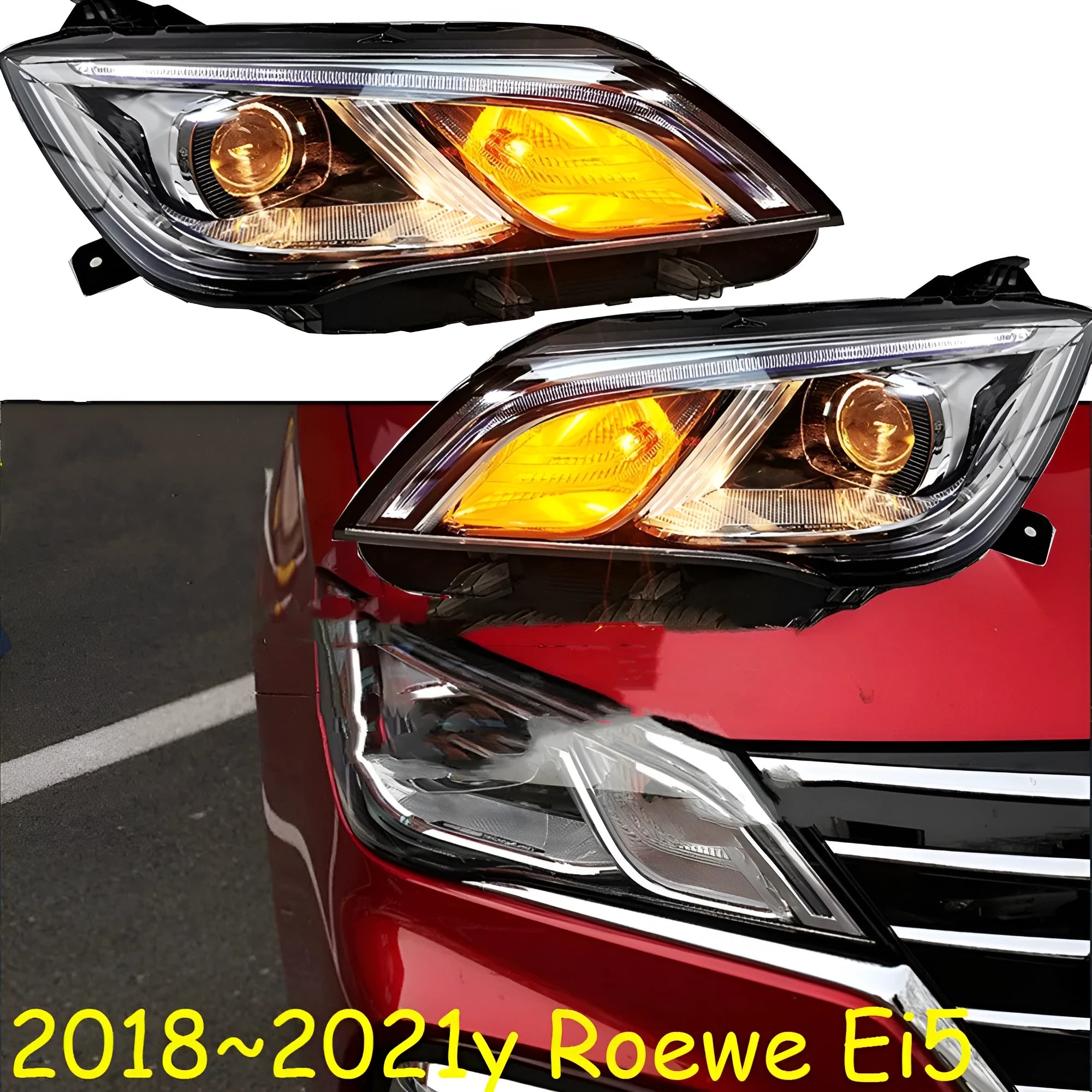 Car headlight replacement unit with 9-line design for 2018-2021 vehicle models