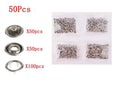 Stainless steel no sew suit button with five claw clasp and pliers, size 9.5mm.