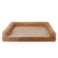 Square cloth pet bed for dogs in dark gray, available in sizes S to 2XL with breathable fabric.