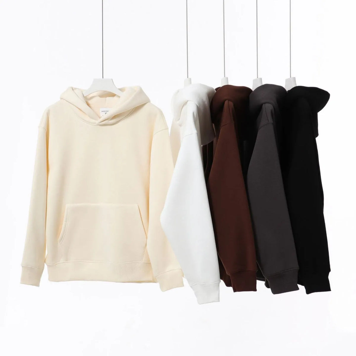 Women's cotton polar fleece drop-shoulder hoodie in loose pullover fit, available in nine colours and sizes XS to 5XL