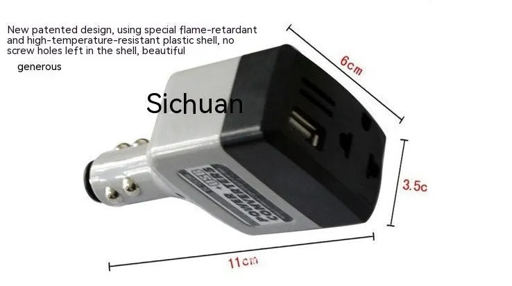 011C car power supply transformer with cigarette lighter plug and USB charging interface