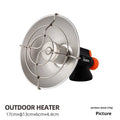 Black and orange portable camping heating stove with automatic ignition, stainless steel construction