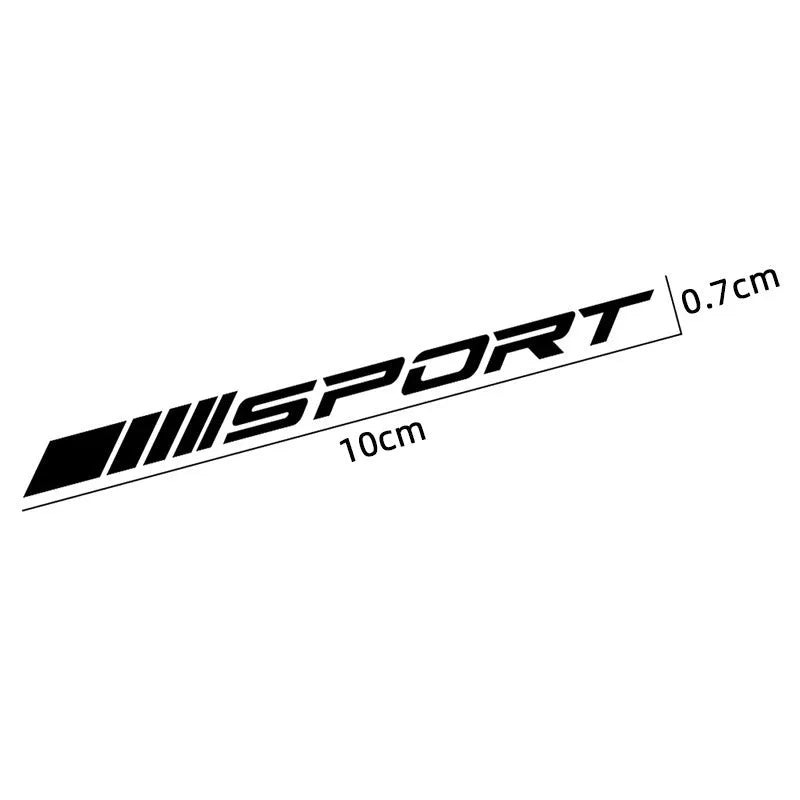 Hollow sports design car rim stickers in black, red, and white on PET vinyl sheet