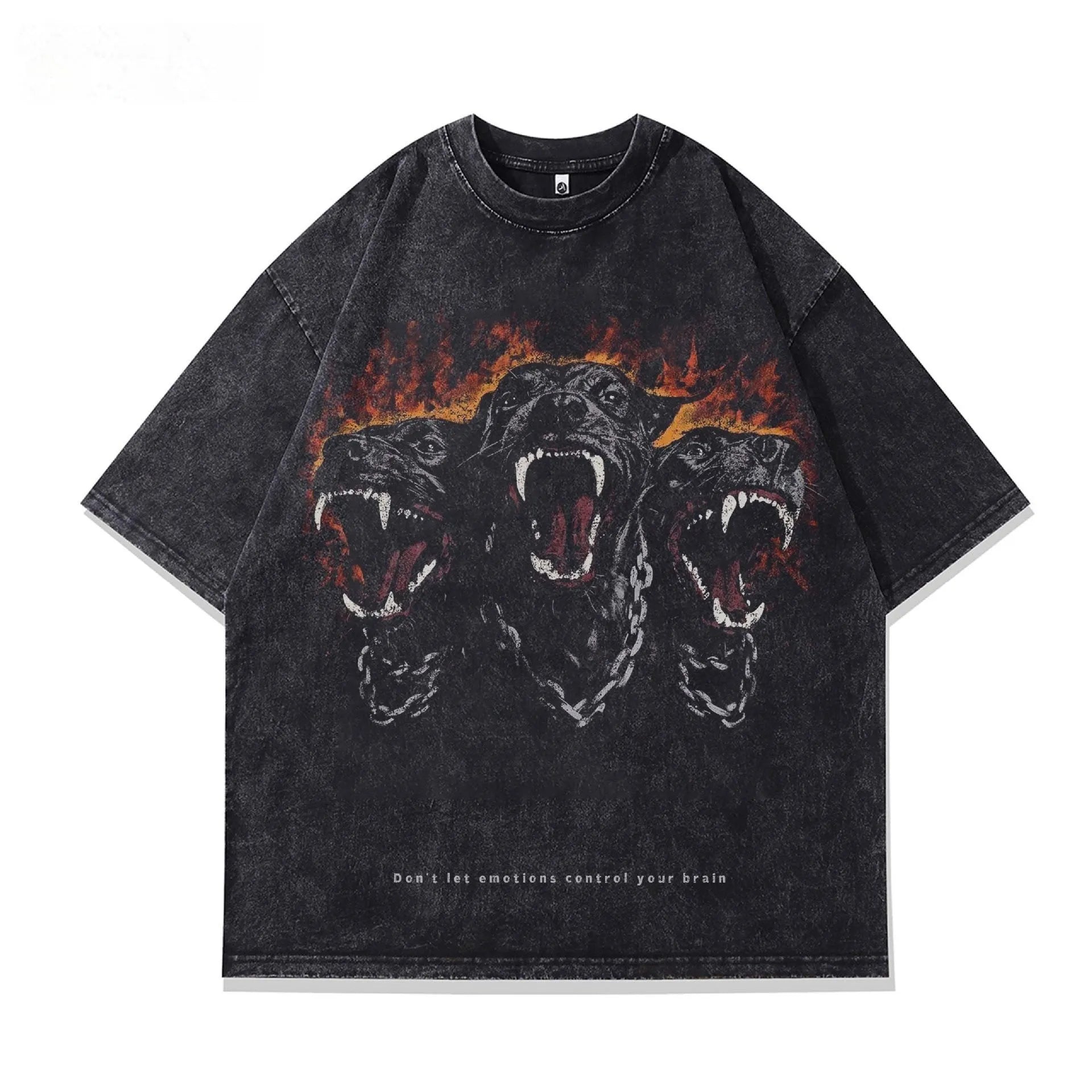Men's short sleeve cotton t-shirt with printed character pattern in loose fit style