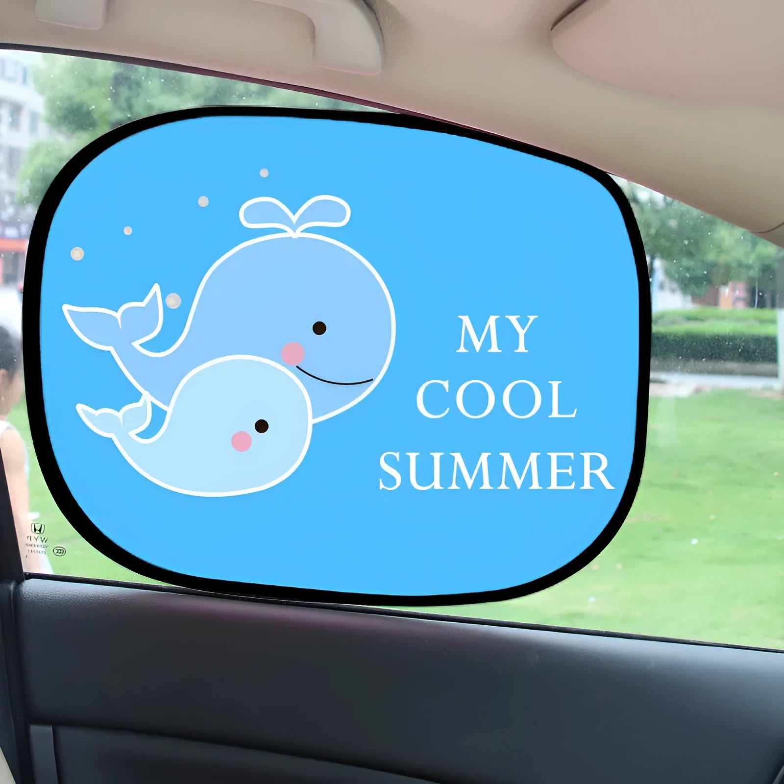 Electrostatic adsorption car side window sunshade made from nylon mesh material in packaging