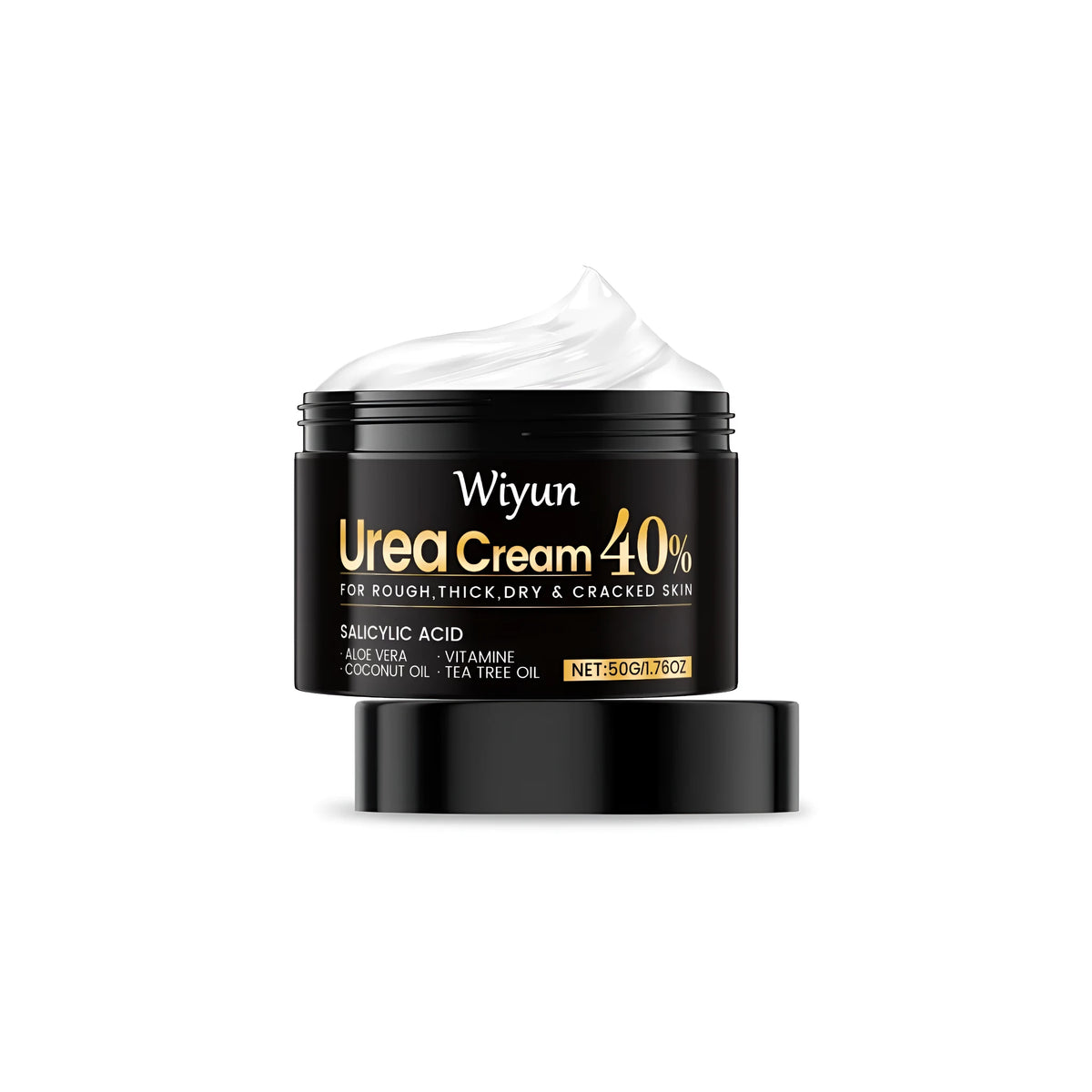 50g tube of urea hand and foot cream with coconut oil and aloe extract.
