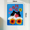 Wall-mounted sisal cat scratching board, 39x52cm, in fortune cat design for indoor claw care