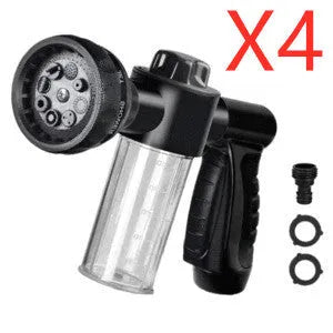 Green high-pressure foam spray gun for car washing with adjustable nozzle and multiple spray patterns