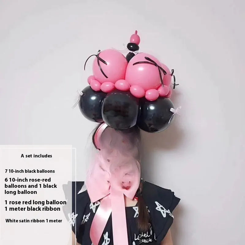 Balloon bouquet cake DIY kit with round latex balloons for party centrepieces
