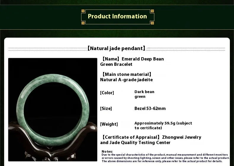 A simple deep pea green ring bracelet for women on a white background, showing its adjustable size.