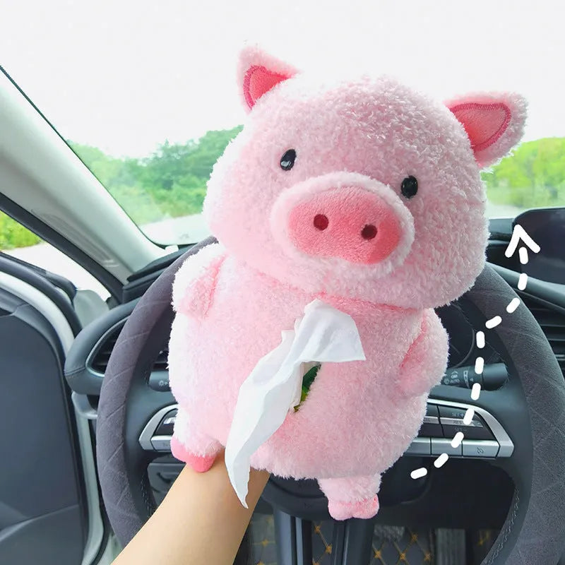 Cartoon plush car tissue box in Lamb design for vehicle interior decoration