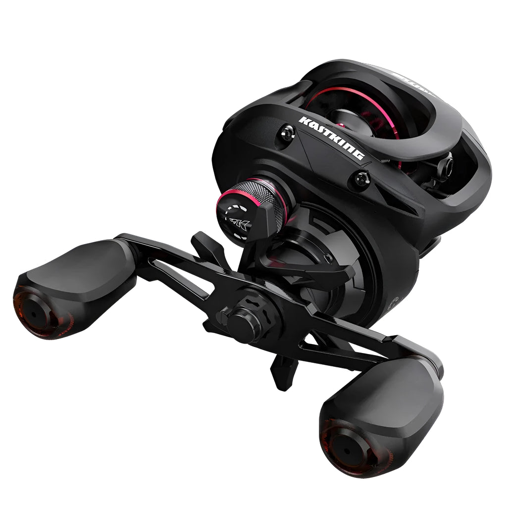 Drip Wheel spinning fishing reel with metal body, showing left and right hand wheel options.