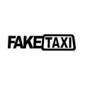 Waterproof PET car warning sticker with FAKE TAXI text in 20x8cm size for taxi identification