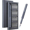 25-in-one magnetic precision screwdriver set with chrome vanadium steel shaft and black ABS handle.