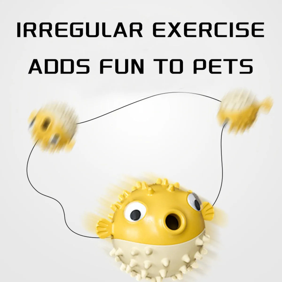 Yellow fish-shaped vinyl dog chew toy with textured surface for teeth cleaning