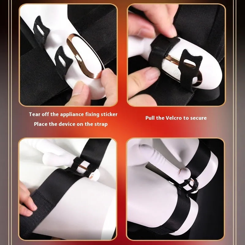 Black knitted belt strap for adult toy tools and women's appliance accessories