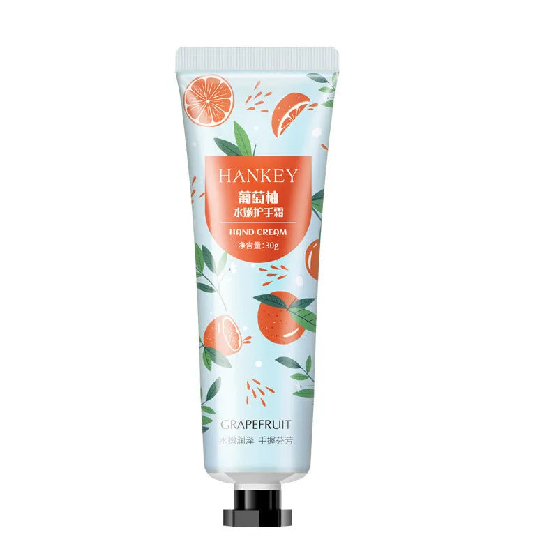 30g tube of fruit hand cream for moisturising dry skin with multiple scent options