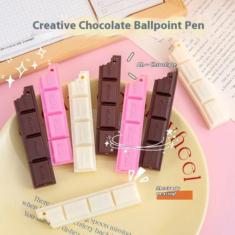 Cartoon chocolate ballpoint pen simulation food design with 0.5mm bullet tip