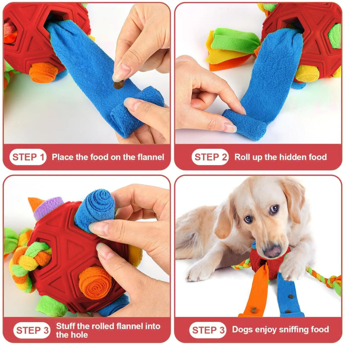 Bite-resistant dog puzzle training ball with sniffing challenge in various colour options