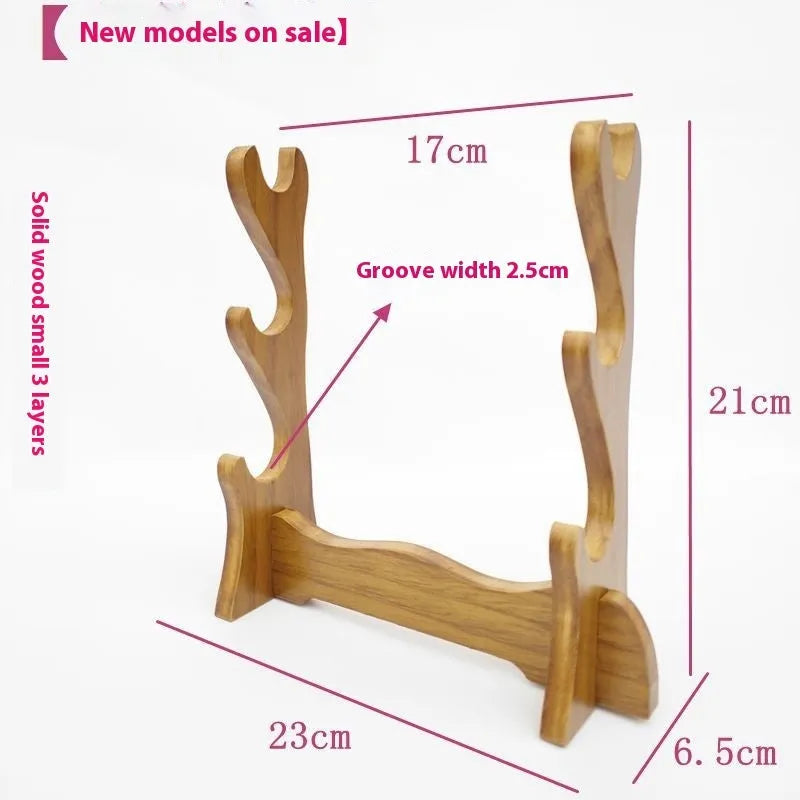 Chinese style handmade wooden wall bracket with multiple display layers