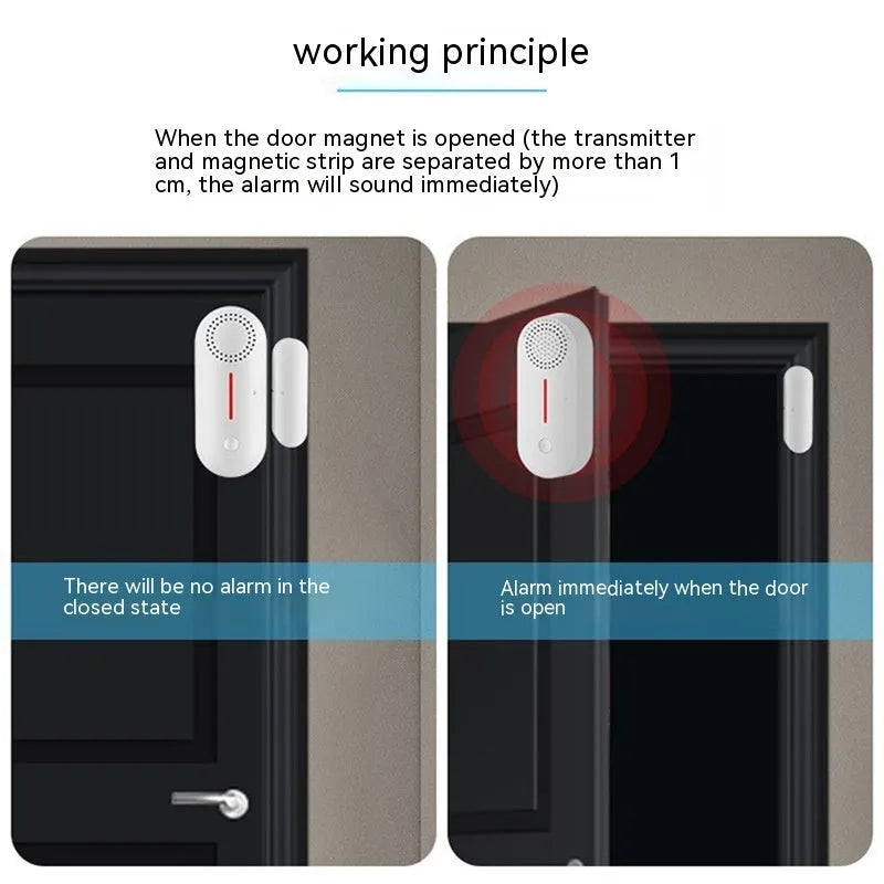 Smart home WiFi magnetic door window sensor alarm with audible alert system