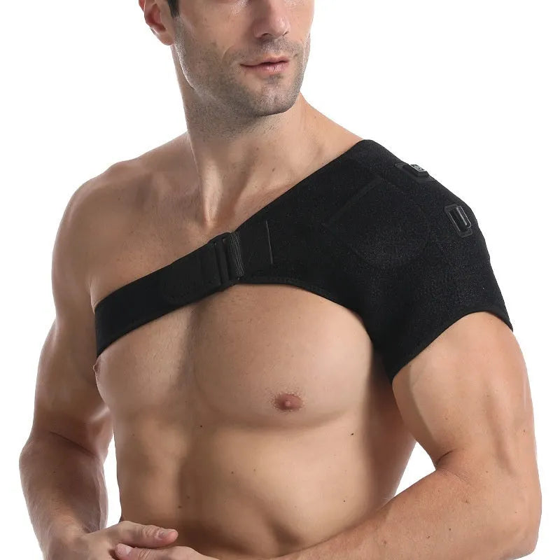 Electric heating shoulder pad with USB connection showing heating padded shoulder design