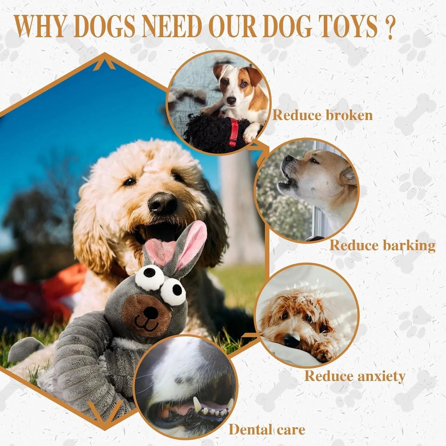 Brown plush dog toy with crinkle sounds and foldable design for interactive play