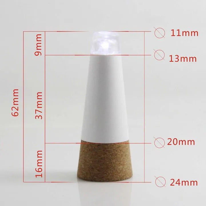 Plastic rechargeable LED bottle cap light with 15 beads for holiday decoration