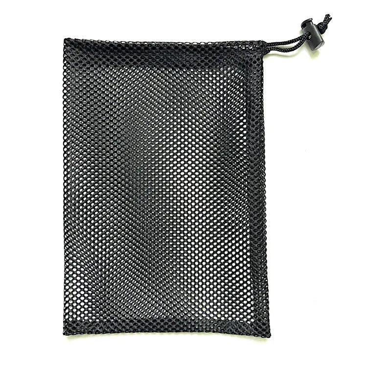 Black mesh drawstring storage bag for children's water ball toys in three available sizes