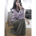Purple sleeveless blouse with round neck and hollow out detailing on lightweight ice silk fabric