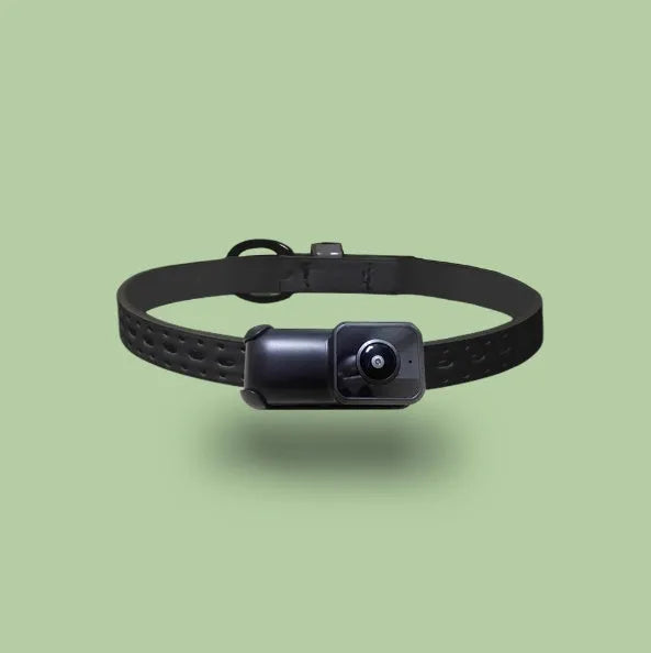 Black Wi-Fi neckband camera wireless recorder unit on a neck strap with TYPE-C cable.