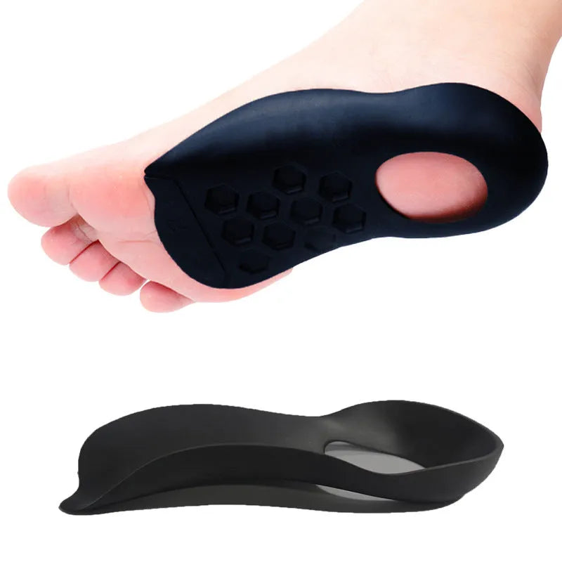 TPR arch support varus correction insoles in white, black, and skin colour for sizes 35-45