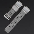 Camouflage pattern TPU rubber watch strap with a silver buckle.