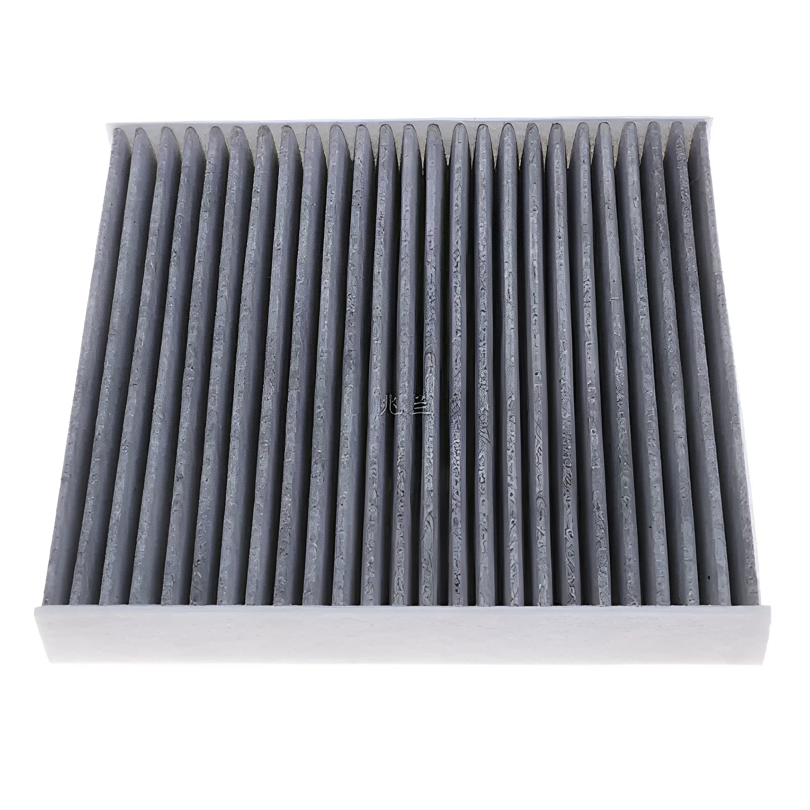Grey Geely car cabin air filter measuring 215mm by 210mm