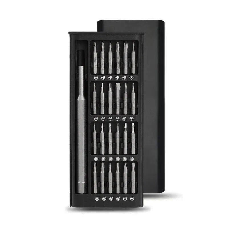 24-in-1 magnetic precision screwdriver set with case, chrome vanadium steel shaft, and assorted 4mm bits.