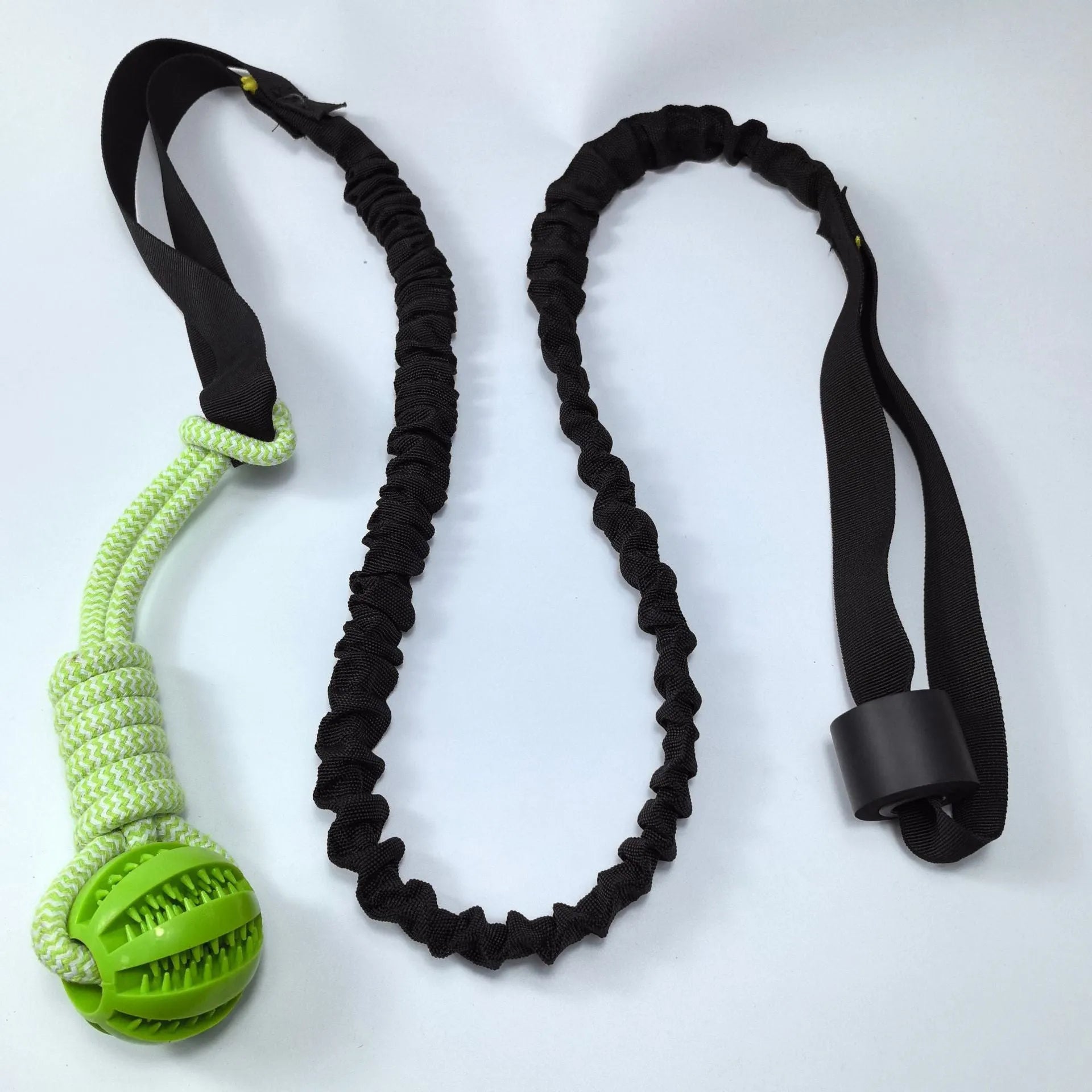 Cotton thread dog tug-of-war rope toy showing one of four design variants: corncob, teether ball, combination ball, or handle ball.