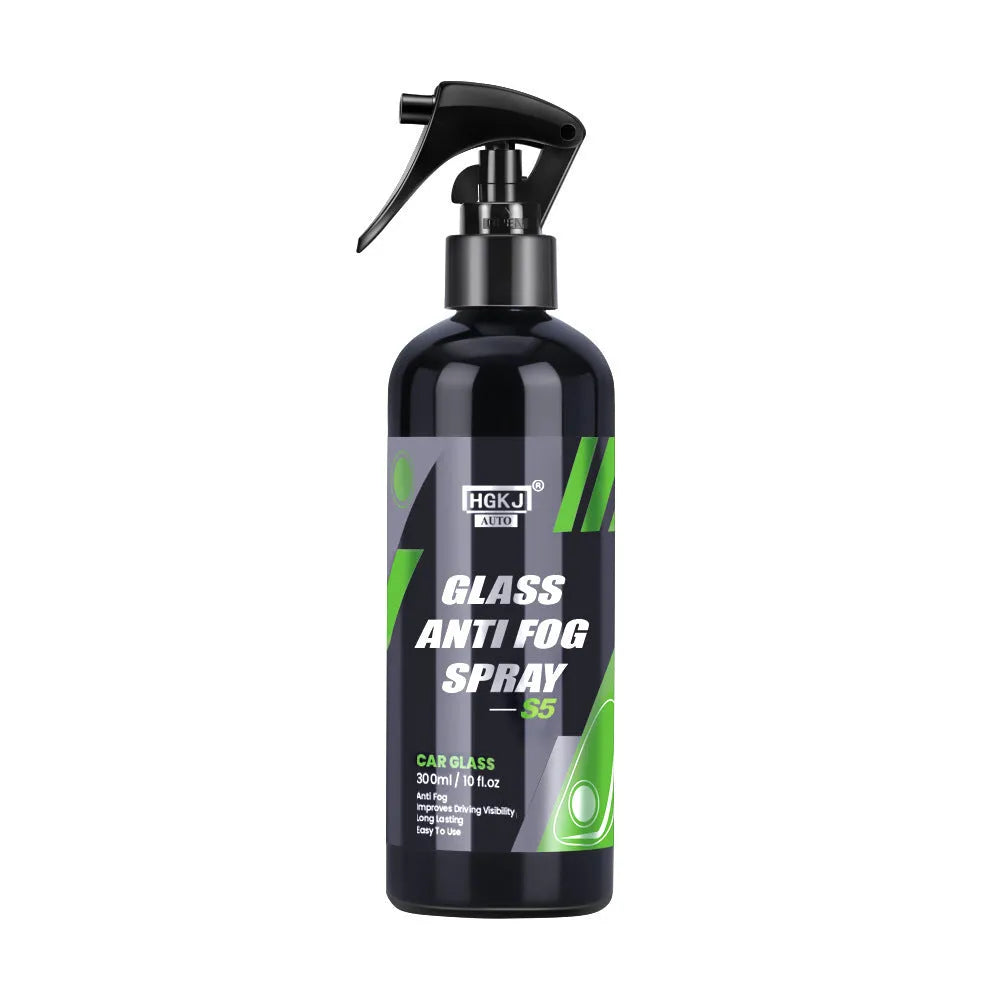 Car antifog spray bottle in 100ml, 50ml, and 30ml sizes for windscreen and mirror treatment.