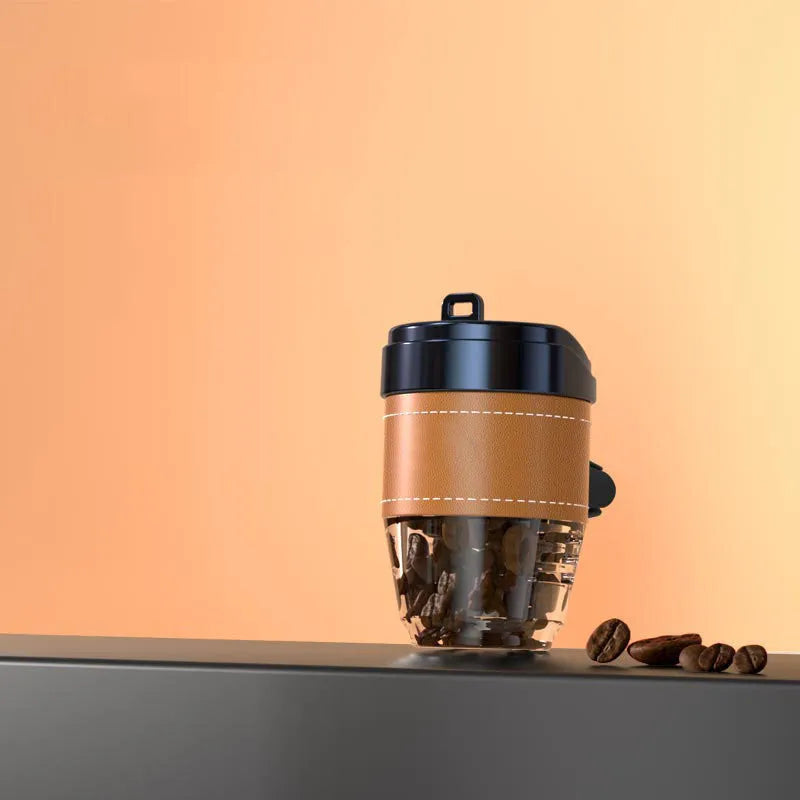 Coffee cup shaped car air freshener solid fragrance in plastic housing with decorative design