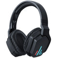 Luminous black wireless over-ear headphones with adjustable headband and earcups