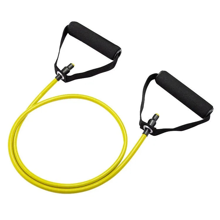 Adjustable chest expander with TPE resistance bands in yellow, green, red, blue, and black colour-coded tension levels