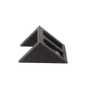 Black plastic pistol stand with punk-style detailing measuring 10.85 cm