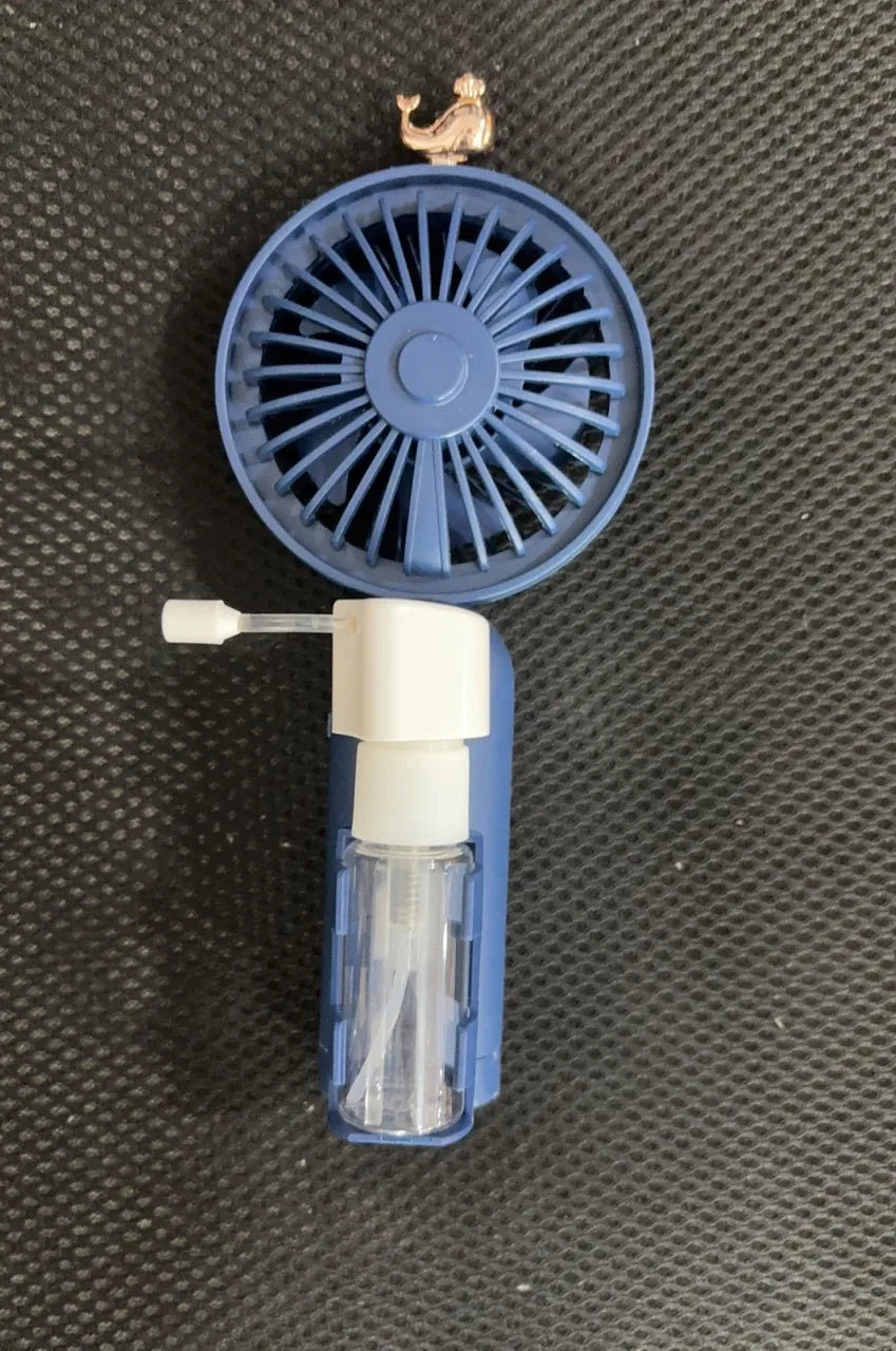 Plastic nozzle fan with USB port in apricot, blue, green, orange, or pink colour options