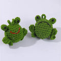 Handmade plush frog woven pendant for car decoration in green colour