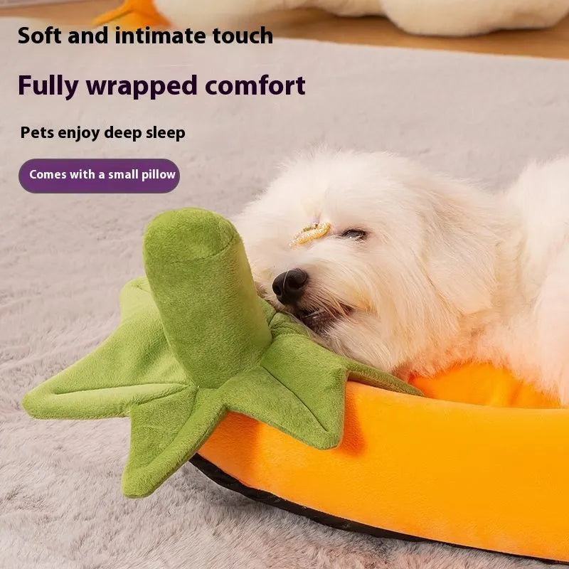 Removable washable dog bed mat in cloth material with five size options for small to large dogs