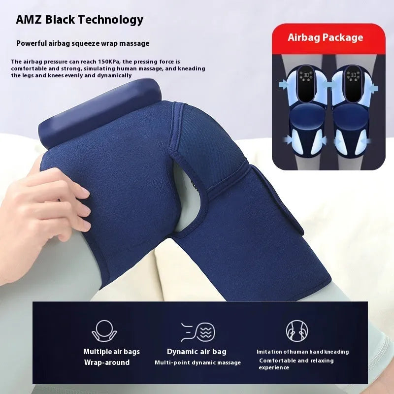 Airbag Blue Single self-heating knee massager with vibration and air pressure compression functions