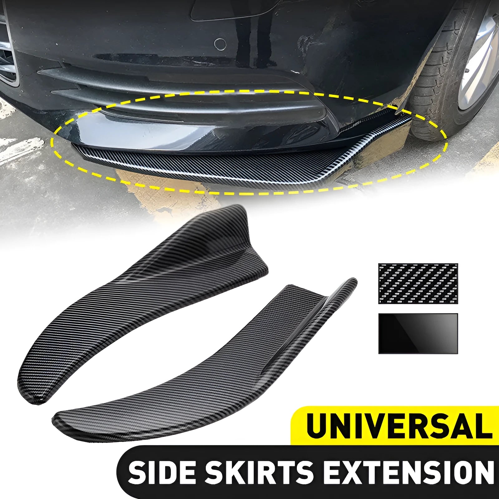 Carbon fibre ABS car deflector light set for General Motors vehicles, 440mm length